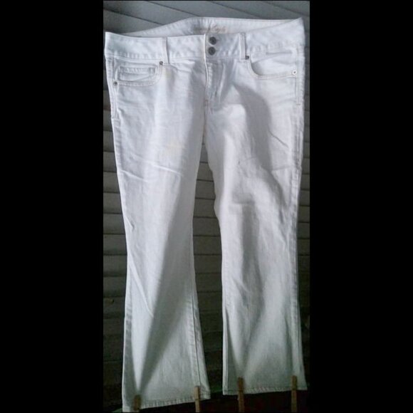 Size 14 - American Eagle Artist Stretch Cream Denim Jeans - Picture 2 of 8